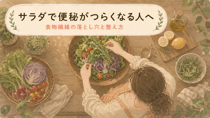 【意外な落とし穴】サラダで便秘がつらくなる人へ！食物繊維の整え方