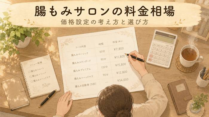 【料金相場】腸もみサロンの料金！価格設定とお客様視点の選び方