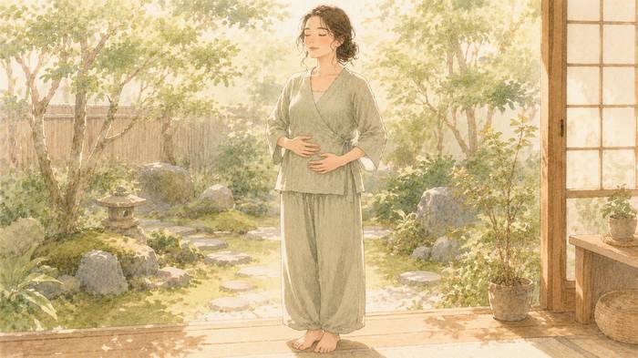 腸セラピーの視点で、呼吸は「お腹への愛のことば」