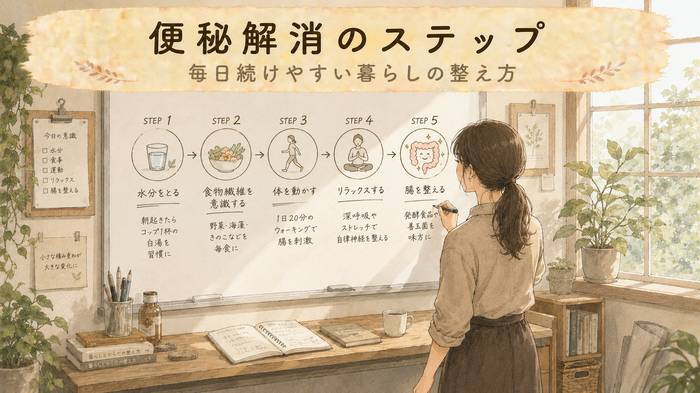 【今日からできる】便秘解消に役立つ生活のコツ！お腹を整える毎日の習慣